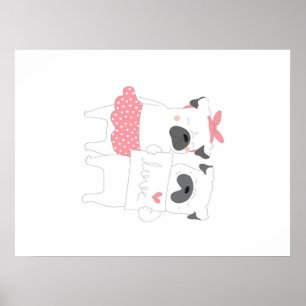 Cute Couple French Bulldog Love   Dog Lover Poster