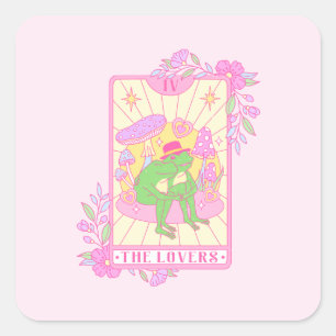 Cute Couple Frog - The Lovers Square Sticker