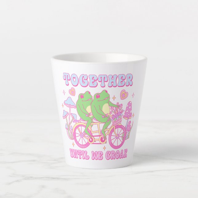 Cute Couple Frog - Together Until We Croak Latte Mug (Front)
