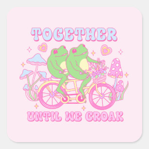 Cute Couple Frog - Together Until We Croak Square Sticker