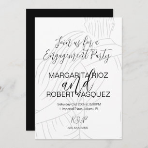 Cute Couple Hugging Script Engagement Party Invitation