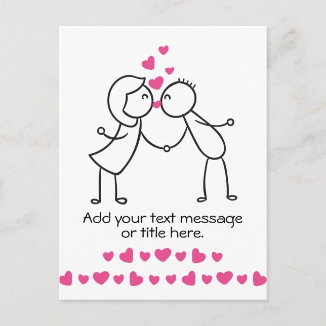 Cute Couple Kissing Add Your Text Postcard (Front)