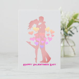 Cute Couple Kissing Minimalist Valentines Day Card