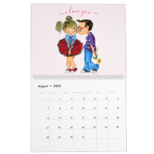 Cute Couple Love Romantic Calendar - I Love You