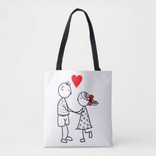Cute Couple Love Tote Bag Romantic