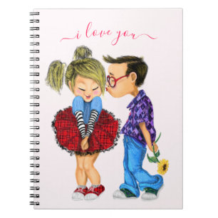 Cute Couple Notebook Text - I Love You