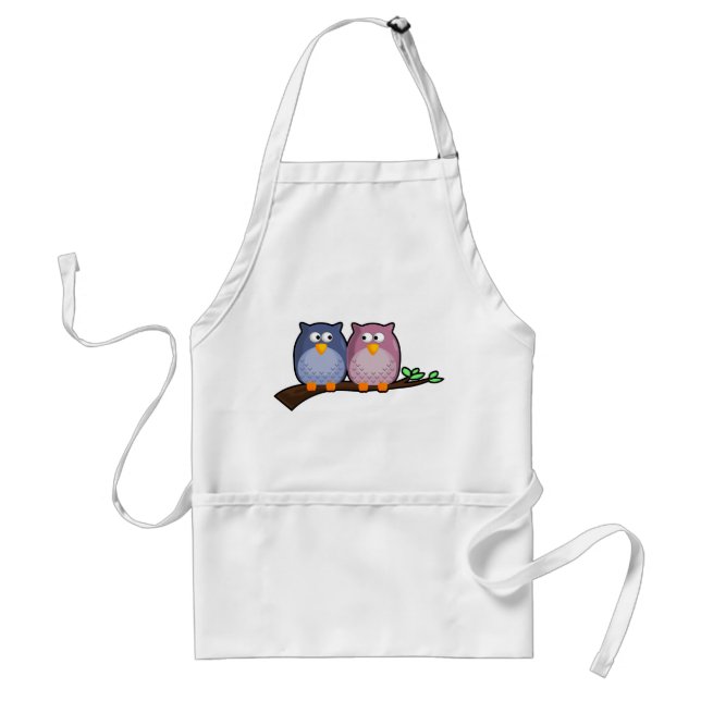 Cute Couple Owls Apron (Front)