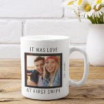 Cute Couple Photo Love at First Swipe Two-Tone Coffee Mug<br><div class="desc">Make your special occassion memorable with this eye-catching "Love at First Swipe" personalised photo coffee mug. Perfect for couples who first connected on an online dating site,  this mug showcases a unique design that celebrates the special way you two met. Show your love with this sweet and romantic mug!</div>