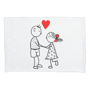 Cute Couple Pillow Case