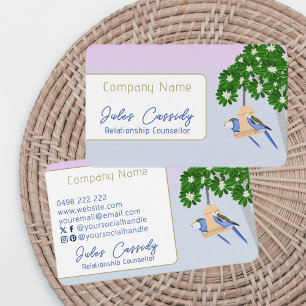 Cute Couple Playful Parrots Banner Counsellor Business Card