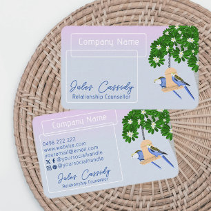 Cute Couple Playful Parrots Frame Counselor Business Card