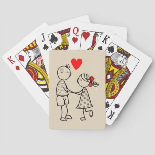 Cute Couple Playing Cards