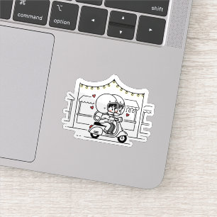 Cute Couple Scooter Trip Romantic Travel Love