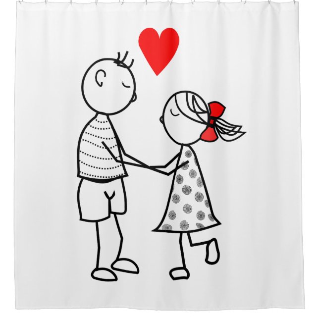 Cute Couple Shower Curtain (Front)