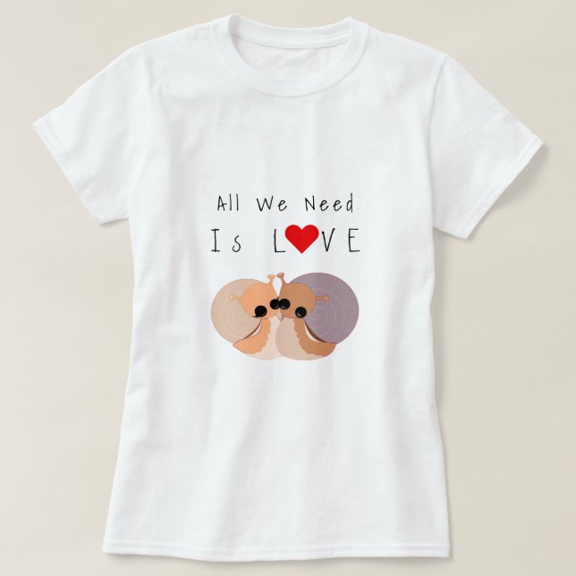 Cute Couple Snail T-Shirt Love Gift - Custom Text (Design Front)