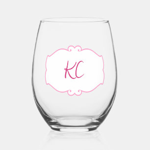 Cute Couple  Stemless Wine Glass