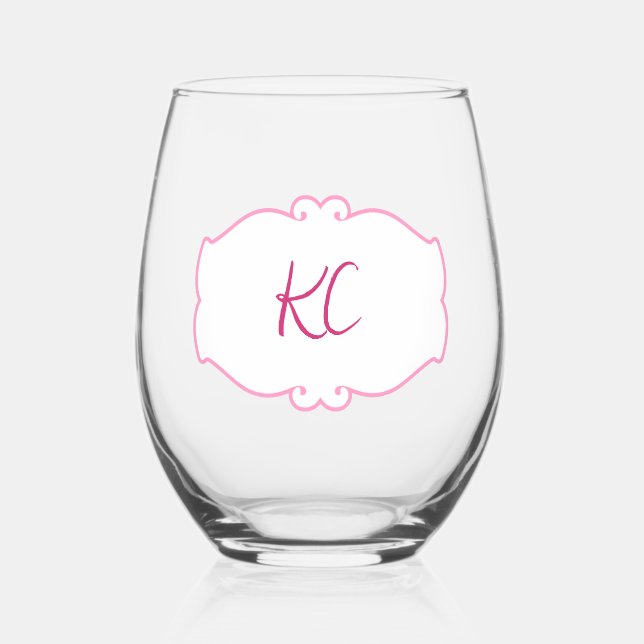 Cute Couple  Stemless Wine Glass (Front)
