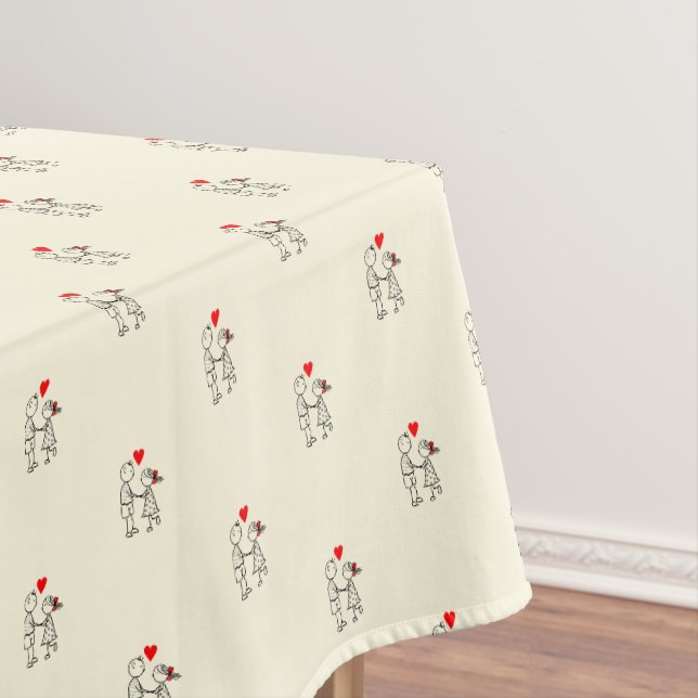 Cute Couple Tablecloth - Choose Colour (In Situ)