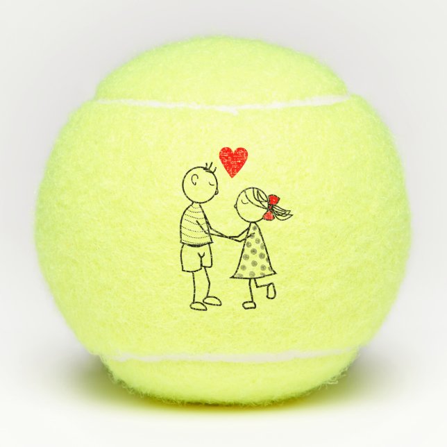 Cute Couple Tennis Balls Love (Front)