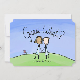 Cute Couple Two Brides Guess What Announcement