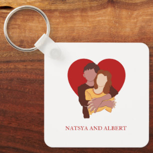 cute couple unique elegant key ring
