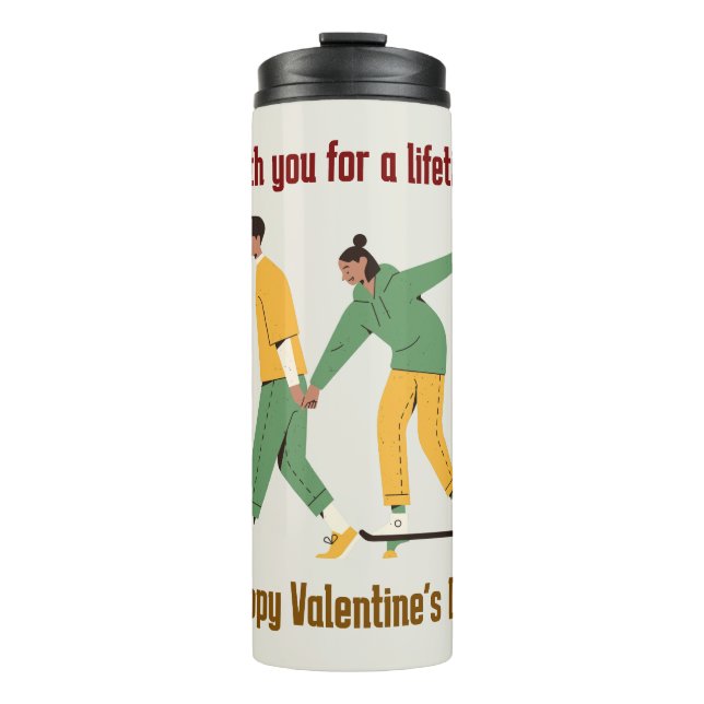 Cute Couple Valentine's Day Thermal Tumbler (Front)