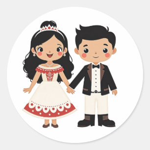 Cute Couple Wedding Stickers