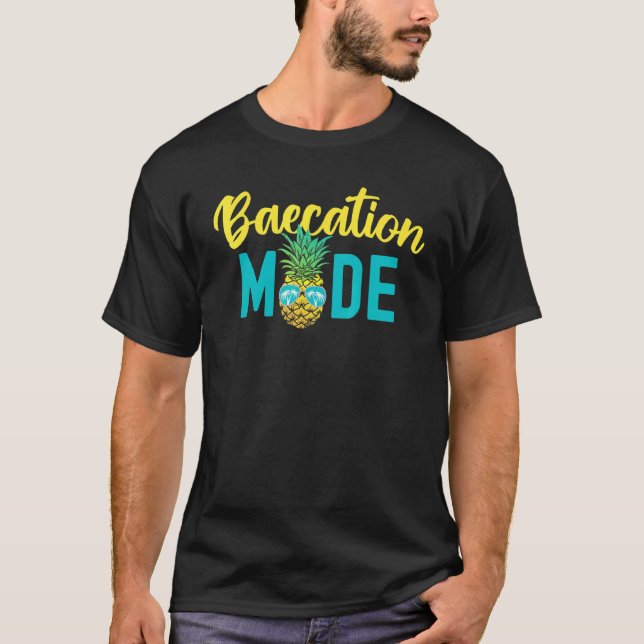 Cute Couples Trip Matching Vacation Baecation Mode T-Shirt (Front)