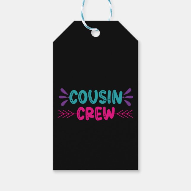 Cute Cousin Crew Gift Tags (Front)