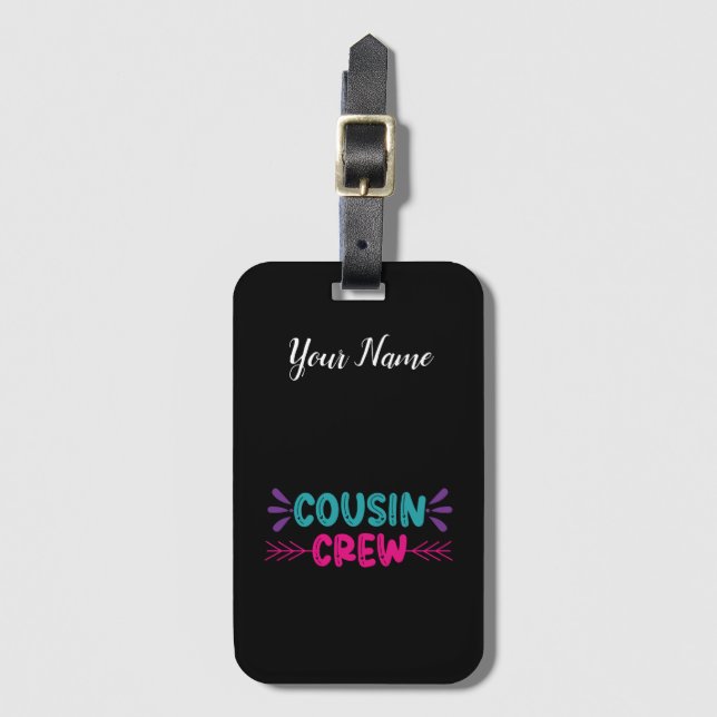 Cute Cousin Crew Luggage Tag (Front Vertical)