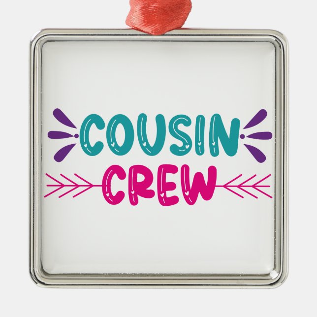 Cute Cousin Crew Metal Tree Decoration (Front)
