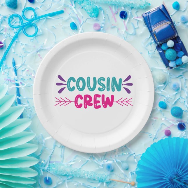 Cute Cousin Crew Paper Plate (Party)