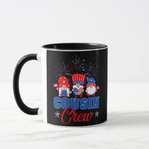 Cute Cousin Crew USA Flag Gnome Family Matching Mug