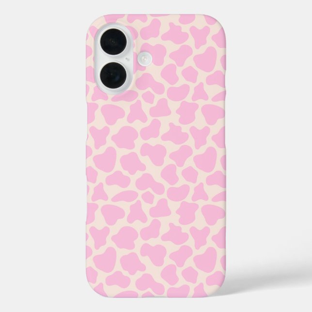 Cute Cow Animal Print Pattern Aesthetic Pink Case-Mate iPhone Case (Back)