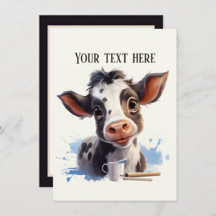 Cute cow any purpose add message  card