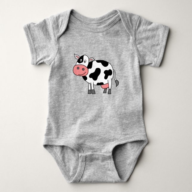Cute Cow Baby Bodysuit (Front)