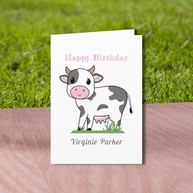 Cute Cow Birthday Card  (Cute Cow Birthday Card )