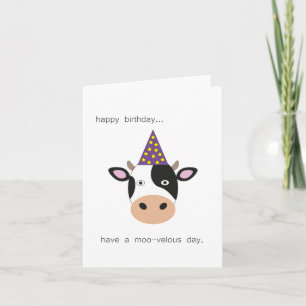 Cute cow birthday card