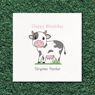 Cute Cow Birthday Napkins