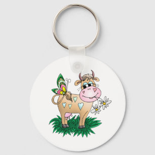 Cute Cow & Butterfly Key Ring