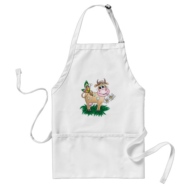 Cute Cow & Butterfly Standard Apron (Front)