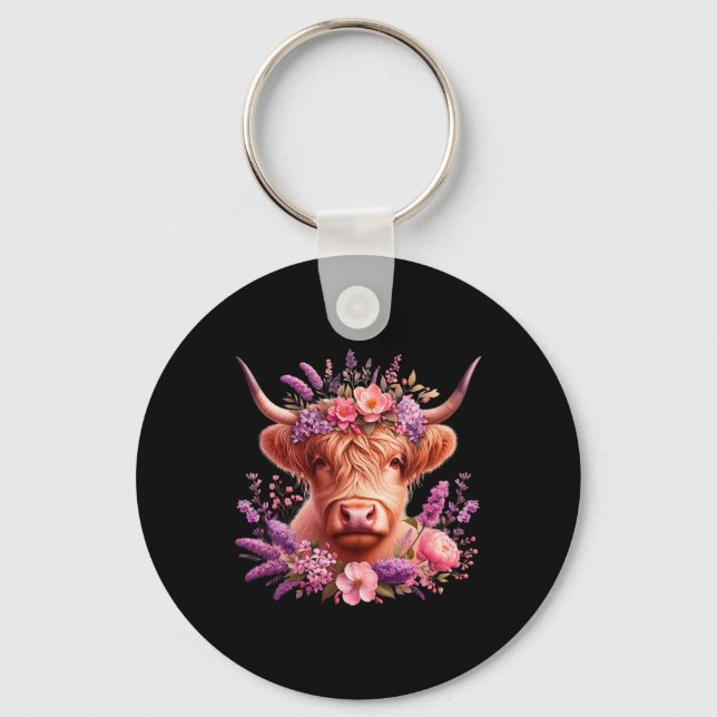 Cute Cow Byby Valentine Lover Love  Key Ring (Front)