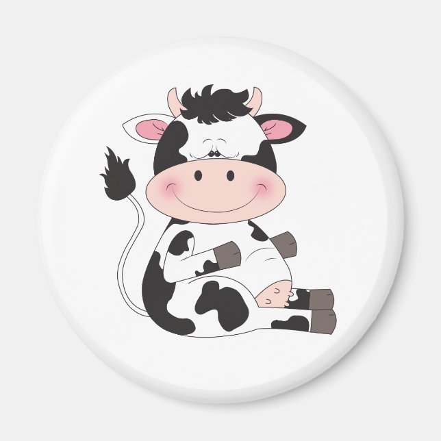 Cute Cow Cartoon Magnet (Front)