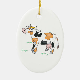 Cute Cow Ceramic Tree Decoration
