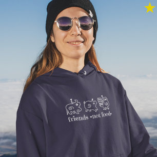 Cute Cow Chicken Pig Doodle Vegan Vegetarian Hoodie
