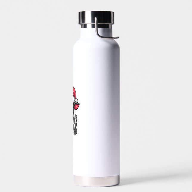 Cute Cow Christmas Comic X-Mas  Water Bottle (Left)