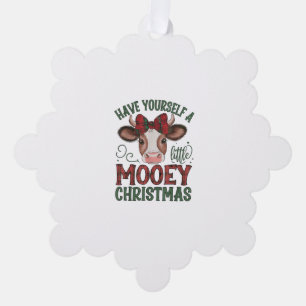 Cute Cow Christmas  Tree Decoration Card