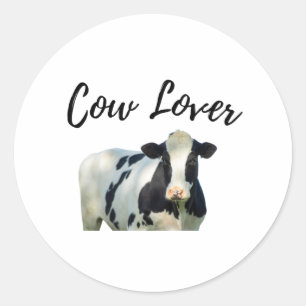 Cute Cow Classic Round Sticker