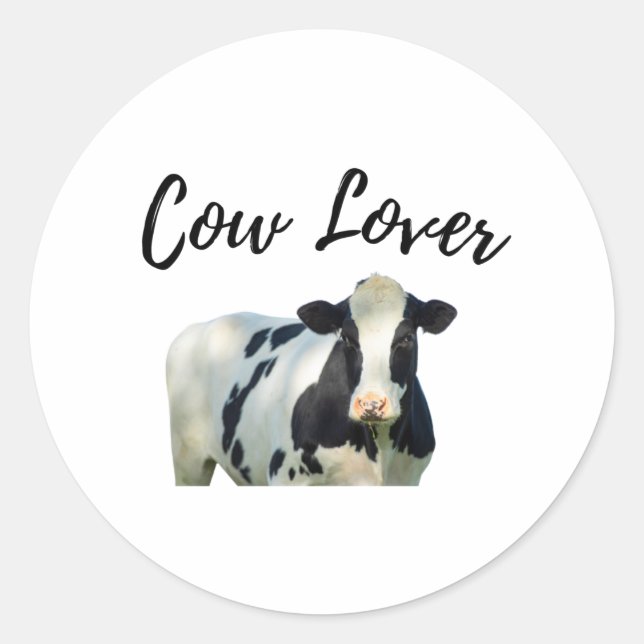 Cute Cow  Classic Round Sticker (Front)