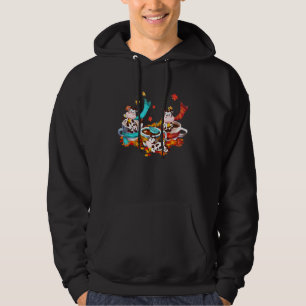 Cute Cow Fall Autumn Leaf And Coffee Cow Loves Hoodie